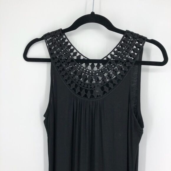 SOMA Jersey Knit Sleeveless Maxi Dress Crochet Neckline - Picture 2 of 6